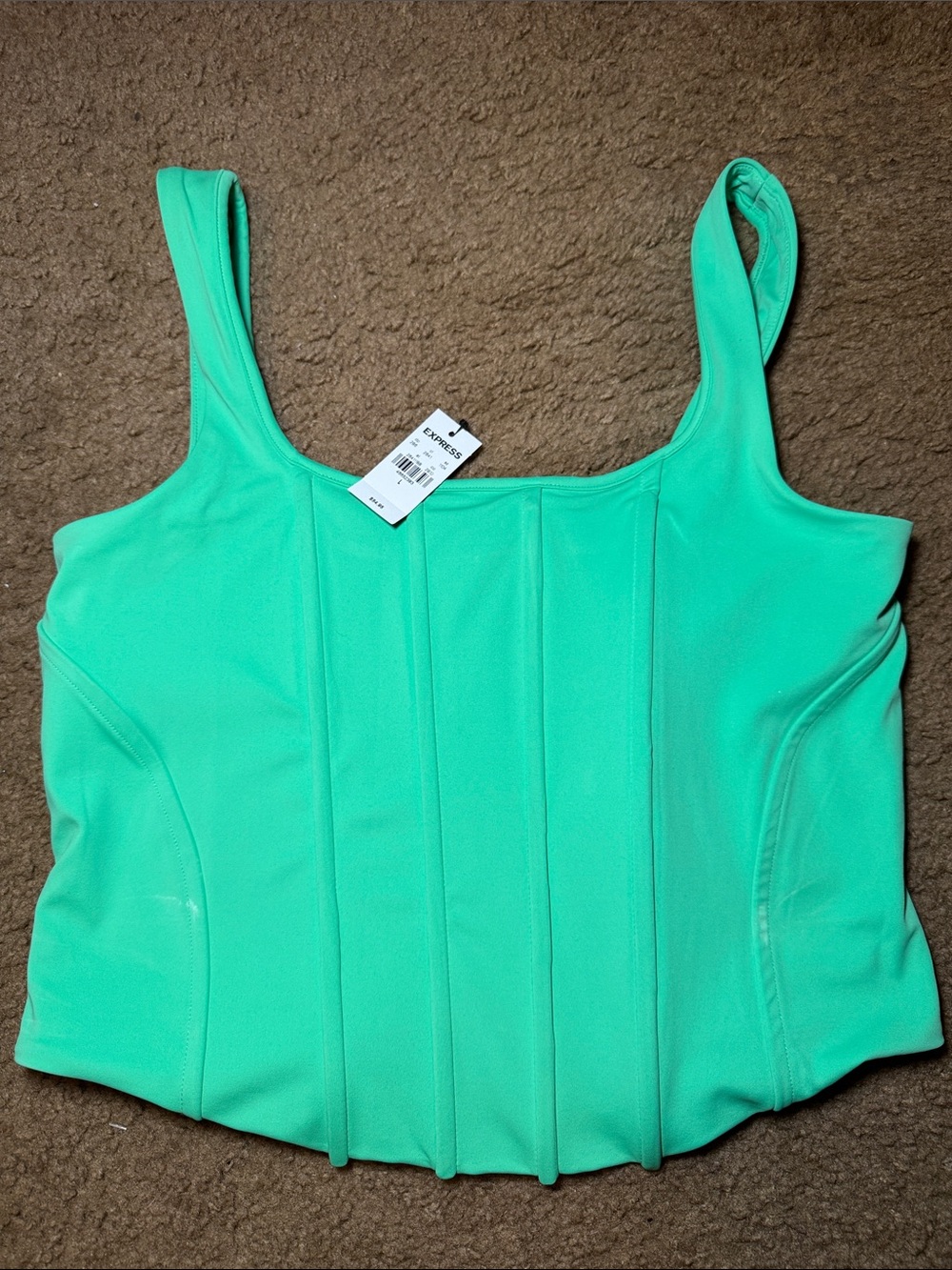 Express Mint Green Structured Corset-Style Tank